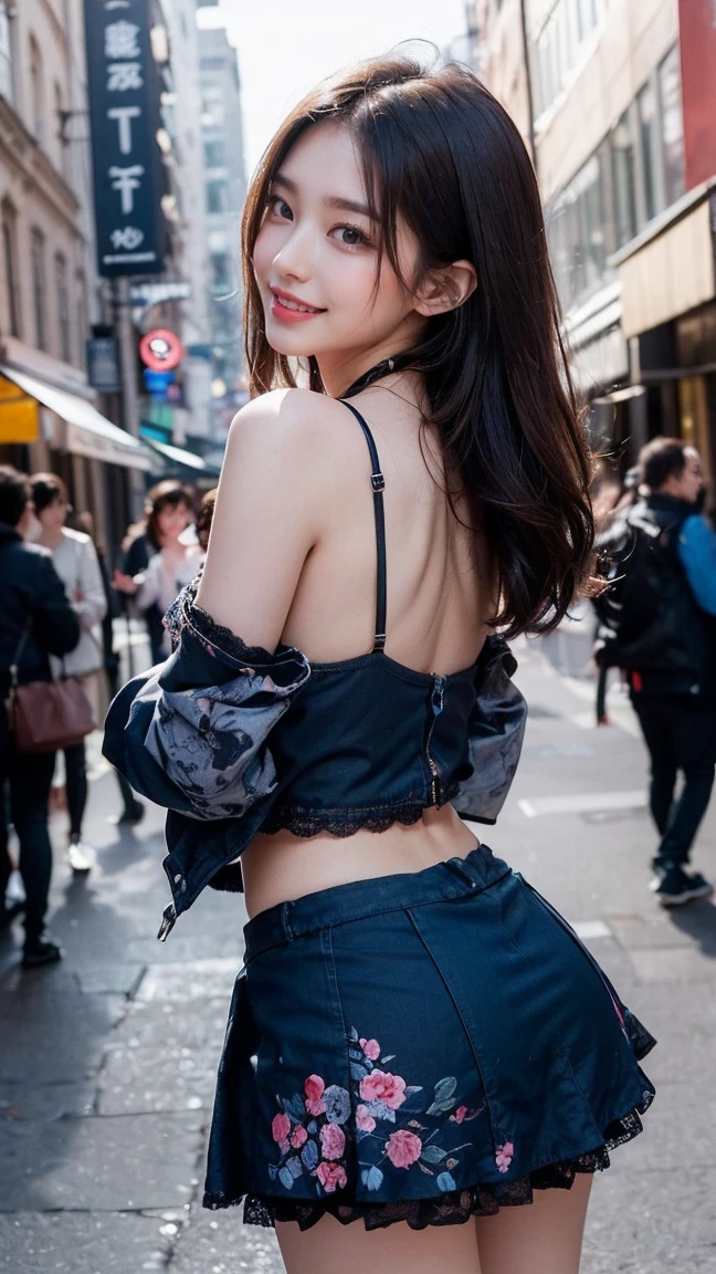 1.Best quality ,Masterpiece, illustration, An extremely delicate and beautiful, Extremely detailed,Best quality, offcial art, Extremely detailed Cg Unity 8K wallpaper, absurderes, hugefilesize , Ultra-detailed, A high resolution ，1girll，Street photography，Positive focus。full bodyesbian；1.5，Twist braids，Lingerie with a slinger，denim short