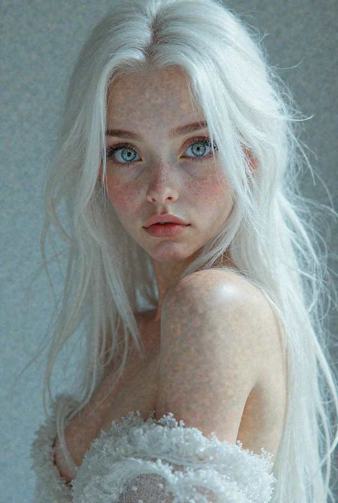 ((Rosto de AlexiaThompson01R)). ((( Naked:1.5))) O rosto de AlexiaThompson01R, , emerges from the falling snow, her straight blonde hair capturing the softness of flakes dancing in the wind. Naked:1.5 Shine Like Sunbeams Against the Icy Backdrop. Your blue eyes radiate joy and your smile lights up the room, breaking the monotony of the cold day. Her body, enveloped by the cold, seems energized by the happiness that overflows. Your posture is arrogant, as if you dare winter to steal your joy. AlexiaThompson01R is more than just a kid in the middle of a Canadian winter; She is an image of hope and renewal, a radiant light amidst the cold darkness.