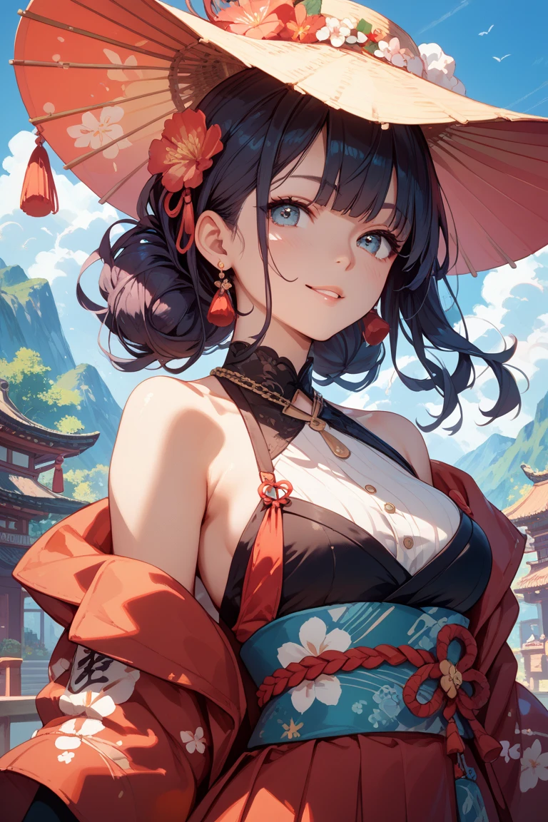 a 20 yo woman、Blackberry Hair、long twintail、Big smile、cleavage of the breast、Thighs at a glance、fishnet tights、Long cheongsam with long purple ankles on open chest、(hi-top fade:1.3)、dark themed、Muted Tones、Subdued Color、highly contrast、(natural skin textures、Hyper-Realism、Soft light、sharp) (masutepiece, of the highest quality, Best Quality, Official art, Beautiful and aesthetic: 1.2), (1girl in: 1.3), Very detailed, (Fractal Art: 1.1), (Color: 1.1) (Flowers: 1.3), (By Yuko Higuchi:1.4), Yuko Higuchi,(posted by Yow:1.2),(linear art),Line drawing,Pen drawing,Zentangle,(Tattoo patterns:1.2),(complex lines),(masutepiece),(Best Quality:1.1), (Ultra-detailed),Best Illustration,finely detail,hand-drawn high quality,High contrast,(Clean lines:1.3),ligne claire,(Portrait),(very closeup:1.1),1 girl,Solo,The girl is wrapped in snow,(Intricate details:1.3),(Detailed background:1.2),(coloured background:1.1),sketch,Intricate details,High resolution,a moon,top-quality、8K、hight resolution、masterpiece、(portlate:0.6)、A dark-haired、Middle hair、(grinning evily:1.3)、(Look at viewers:1.3)、(bokeh dof)、18year old、8K, masutepiece, (Photorealistic:1.5), Artistic portrait from behind ((Yakuza Girls) Wearing yellow tight crop top leather suit), back tattoo, Revealing the tattoo on the back, (Dragon tattoo), Bare shoulders, huge-breasted, Beautiful skin, Slim Fit Body, Cute face, nice appearance, look at viewr, bluehair in a bun with bangs, Foggy, Daylight, skyscapers, Clouds, Cozy and cool atmosphere, Dynamic lighting, natural, artistic,18-year-old girl Wahori skin, Yakuza, Japan Mafia, Background of Tokyo future cyberpunk District, Realistic, Photoreal, masutepiece, Best Quality, Movie photo of a Japan cartel gang with tattoos, epic lighting, Yakuza tattoos on Japan, japanese art on behance, Japan culture, Sexy, Exotic, Erotic,Tattoo of butterflies and flowers on the upper body,Tattoo of a huge number of flowers on the arm、