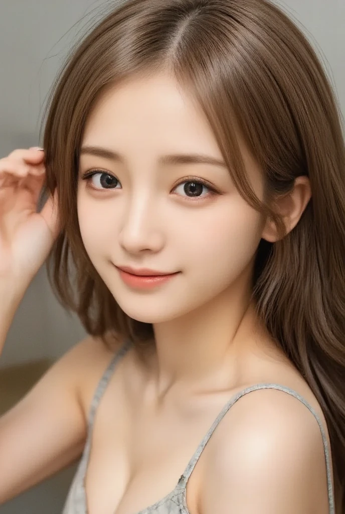 photo, beautiful, slender face, slender body, 18 years old, cute girl, famous japanese idol, kawaii, fair skin, shiny skin, chin thin, smile, cute, young, extremely detailed nose, extremely detailed mouth, cute face, realistic face
