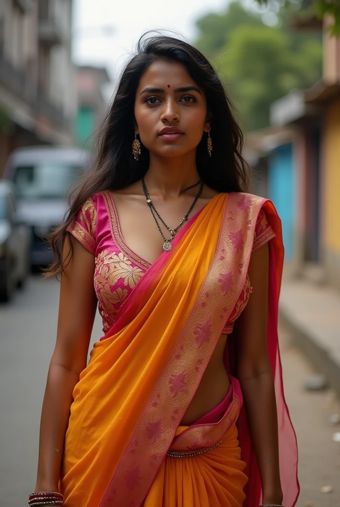 Bengali girl huge tits and ass naked in saree taking dick of a rickshaw driver