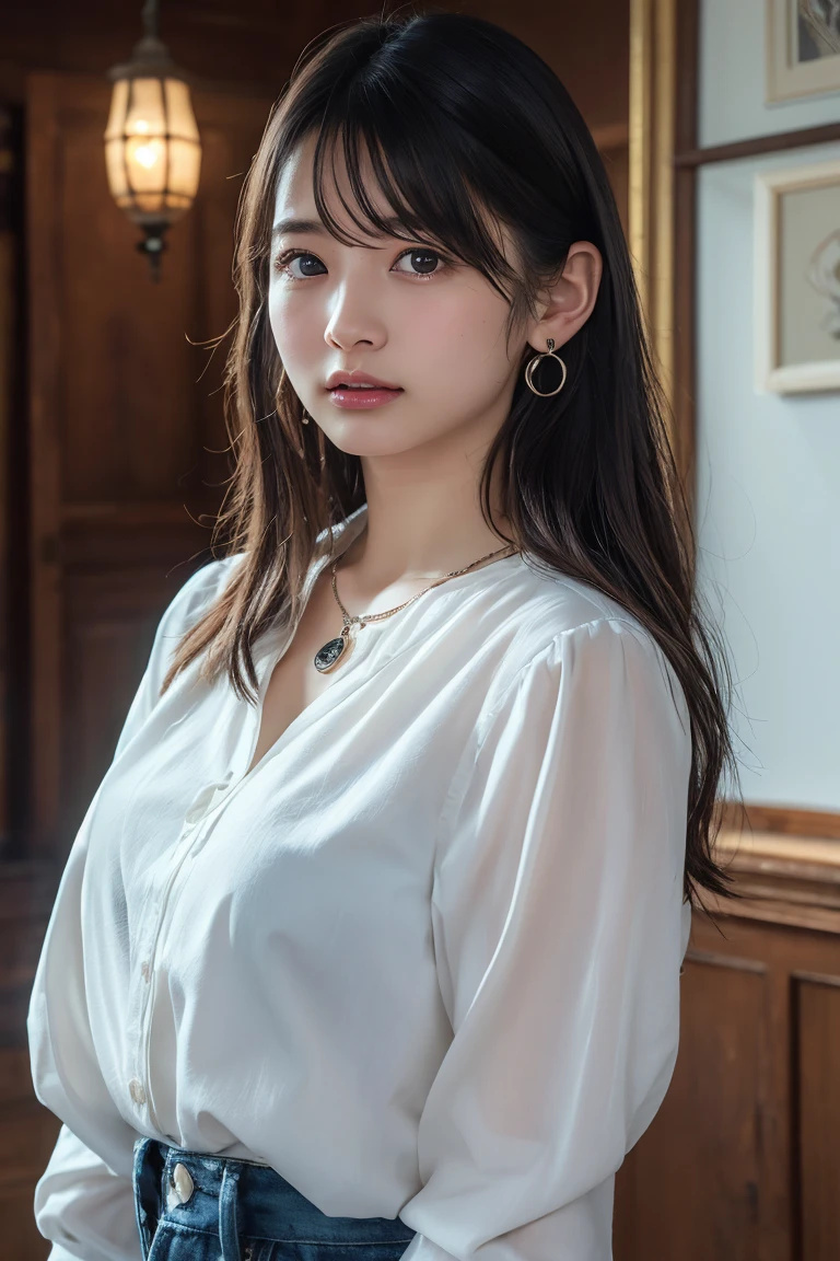 ((Extremely precise and accurate anatomy:1.0)), (photo Realistic:1.4), (hyper Realistic:1.4), (最高品質のRealisticな肌の質感:1.4), (Improvement of quality:1.4), (Enhances the beauty of skin texture:1.1), Clean and glowing skin, mesh, thin:1.2, (Realistic:1.3), Realisticなライティング, (Smoother lighting:1.05), (Improving the quality of cinema lighting:0.9), Backlight, A gentle light for your face, Ray Tracing, (Bright light:1.2), 32K, One Japanese woman, fine grain, Detailed face, (Film Grain:1.1),(Accentuates body lines:1.1), High resolution, Natural look, Kind eyes, Improves hair quality, Delicate light and shadow, Transparent muscles, Graceful pose, Beautiful Eyes, Sharp details, Soft light reflection, Beautiful contours, Delicate skin tone, Fine hair texture,Cute Japanese Women Photos, Little Woman, 20-year-old, Beautiful and perfect face, brown, Beautiful Face,