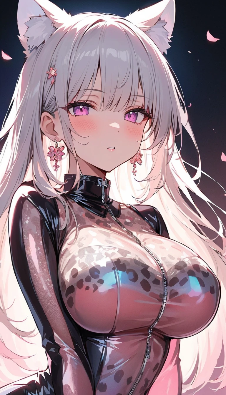 ((best qualityer)), ((work of art)), ((realisitic)) and ultra-detailed pPanasography, Tsuande, Pretty Girl Tsunade de Naruto, Bela , light yellow hair, party, neon lig. She has large ((White hair)), usand a (Top Tech-Wear) and a (black rope, red pattern:1.2) , ((beautiful and aesthetic)), sensuous, breasts big, Panas, breasts big, Eigaka E6