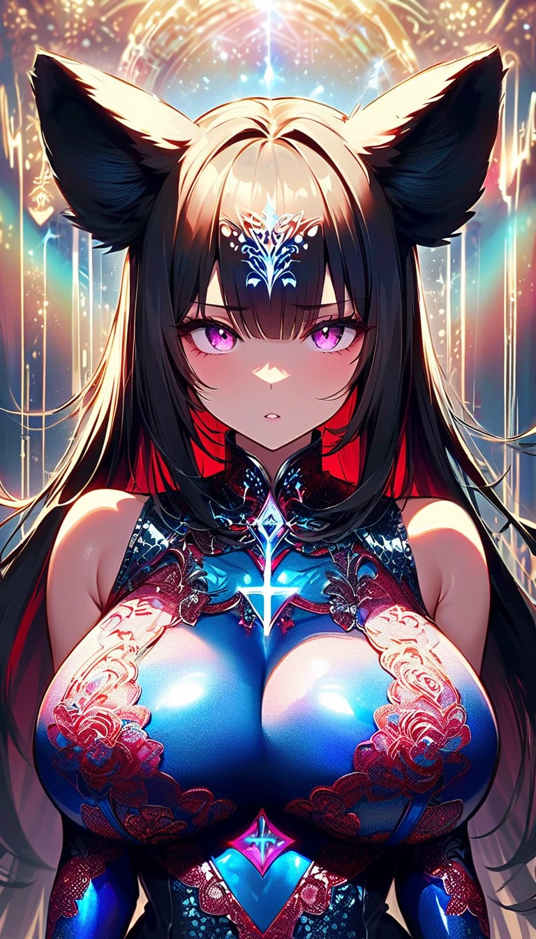 (masterpiece, top quality, best quality, official art, beautiful and aesthetic:1.2), detailed sexy costume,Extreme detailed,Sexy Demon, 1 girl, large breasts, , (oni horns:1.6), frost around,blue ice power, glowing body, sexy, , Colorful, Highest detailed, Cold light, tatoos