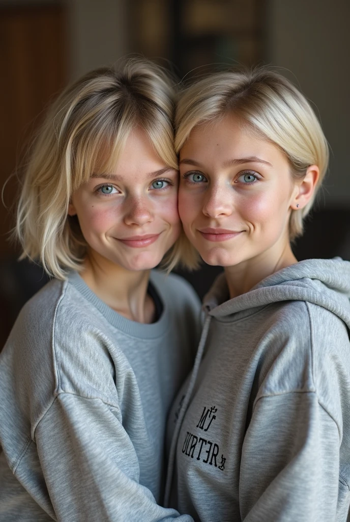 2heads, (one head child:1.5), (one head adult:1.5), (female:1.5), (blonde:1.4)
