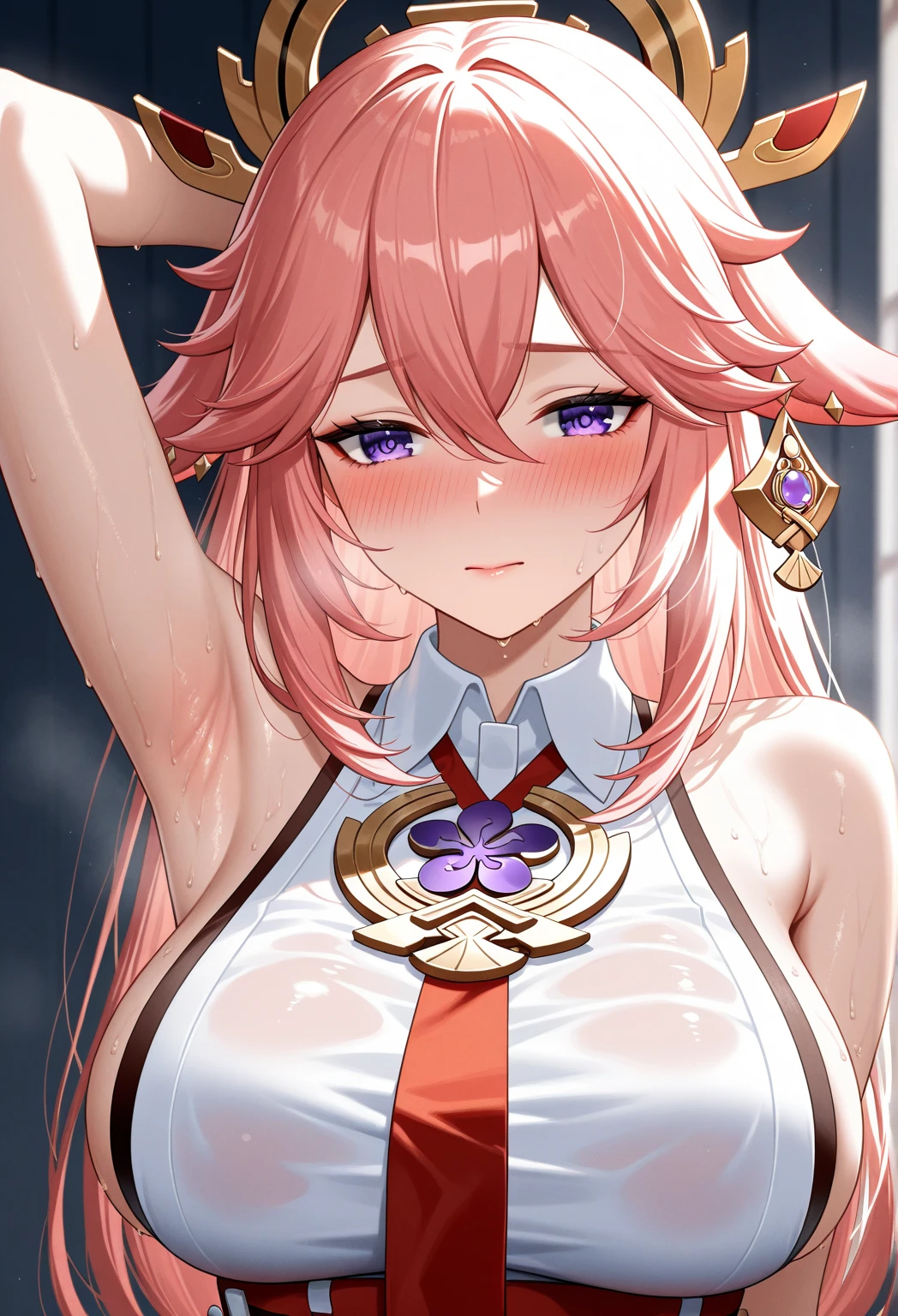 ((Highest quality)), ((masterpiece)), (detailed), (Perfect Face)、That woman is Lacus Clyne, I'm just an ordinary Chinese woman with blue eyes., Pink Hair, And medium long hair, Wearing an engagement ring.