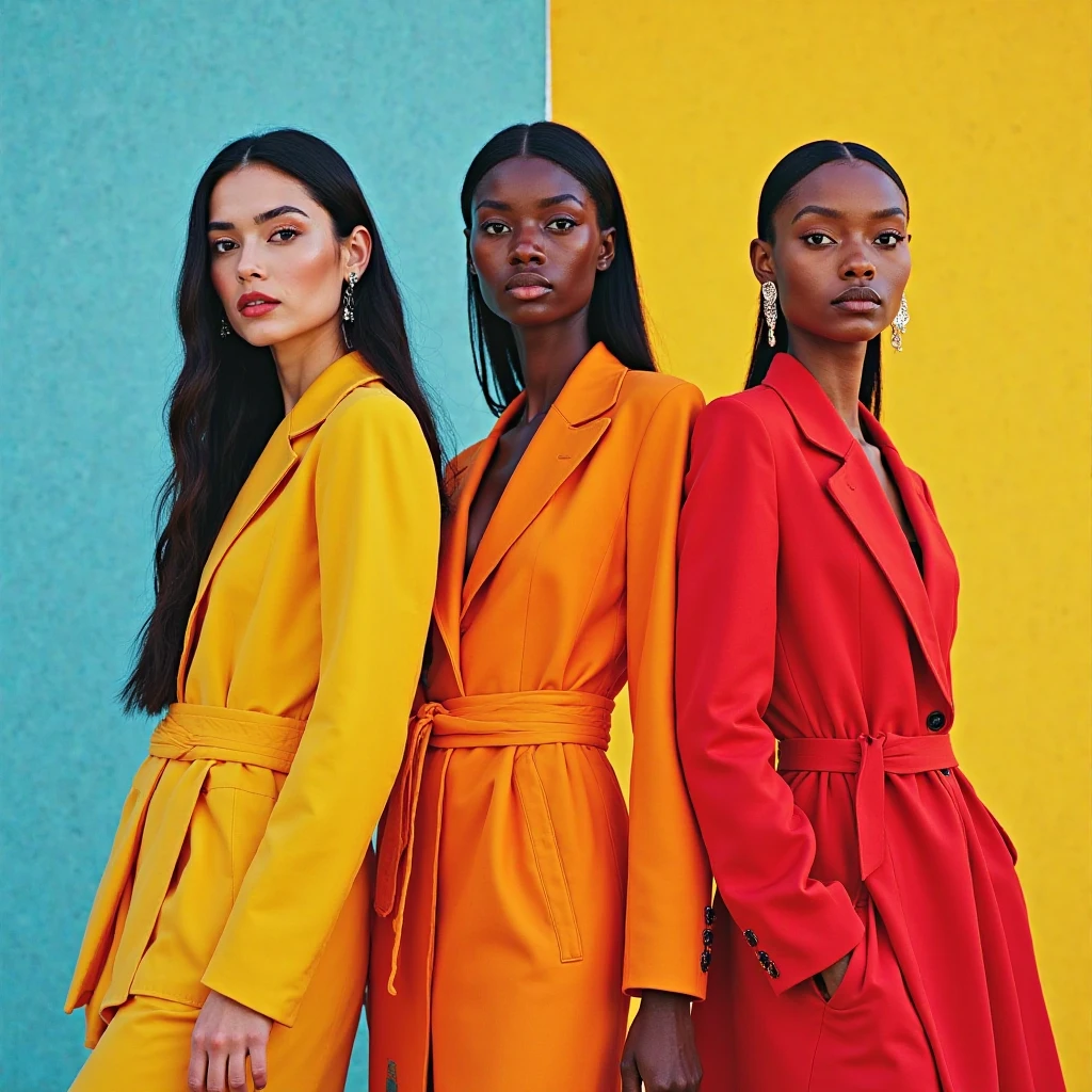 Create a fashion poster for the brand N'Lin, showcasing its chic and trendy style. The poster should appeal to young women aged 25-30, highlighting the brand's focus on fashionable and contemporary designs. Use a sleek and modern aesthetic with high-quality visuals that exude sophistication and style. Incorporate elements like bold typography, elegant models, and a clean layout that reflects the brand's identity as a leader in high-end fashion for young, stylish women. The overall design should convey a sense of exclusivity, confidence, and cutting-edge fashion.

