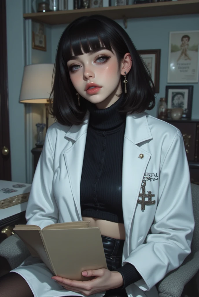 Beauty of Dark Art, gothic female nurse, score_9, score_8_up, score_7_up, score_6_up, score_5_up, score_4_up, <lora:062483P:0.8> 062483P, woman, small breasts