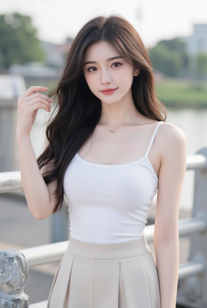 ulzzang-6500-v1.1, (RAW photos:1.2), (Reality:1.4), Beautiful and delicate girl, Very detailed eyes and face, Beautiful and delicate eyes, ridiculous, incredibly ridiculous, Huge file size, Very detailed, high resolution, Very detailed, best quality, masterpiece, Kemomimi, ((Japanese female high school students)), illustration, Very detailed, CG, Unite, 8k wallpaper, Astonishing, Fine details, masterpiece, best quality, Very detailed CG uniform 8k wallpaper, There is light on the face, light, 1 Girl, 16 years old, ((No)), ((Dynamic poses))), (Camel toe), (half), (Pantyhose), ((Stand in front of you,Smile))