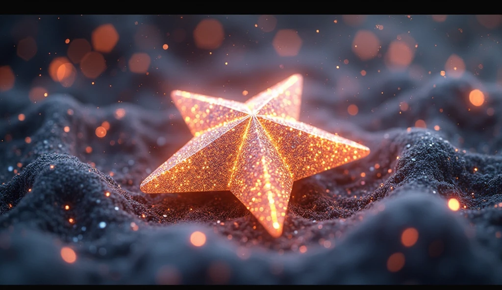 A star-shaped cookie and inside the cookie there is also a smaller star that looks like a crystal. 