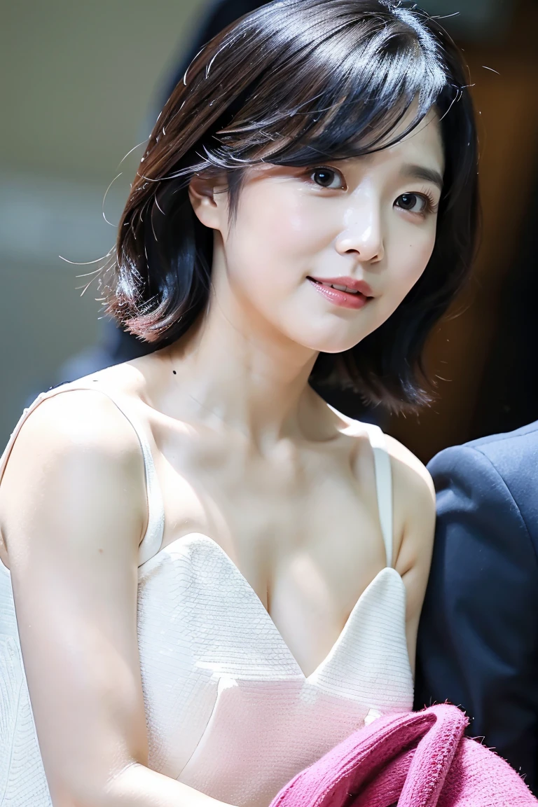 a close up of a woman with a white shirt on posing for a picture, beautiful south korean woman, gorgeous young korean woman, female actress from korea, beautiful young korean woman, korean woman, heonhwa choe, korean girl, cute korean actress, shin min jeong, lee ji - eun, lee ji-eun, portrait of female korean idol, sun yunjoo, masterpiece, best quality, (extremely detailed cg unity 8k wallpaper), (best quality), (best illustration), (best shadow), opened breast, open boob, big boob, sexy, horny, (ultra HD), 4K, high detail