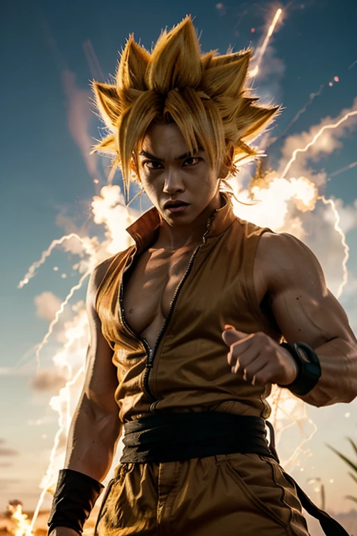 Super saiyan god,black shirt ,photo HD, 4k,8k