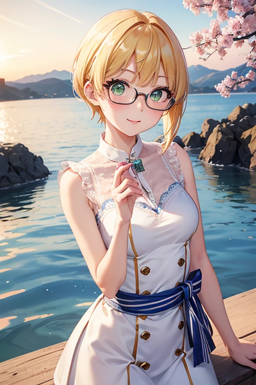 1 Beautiful Girl,8K,Best Quality,Masterpiece(3G),Perfect Body Line (Wheat-Colored Skin,Big),22 Years Old,College Student,Yukata (Best Quality),Big Glasses,Highly Detailed Background(Hakone Onsen,High Quality,Asahi),Hakone Gal,Foreigner(Quality Top Quality), Beautiful Lighting,Short Hair (Blonde,Moisturized Hair Quality)