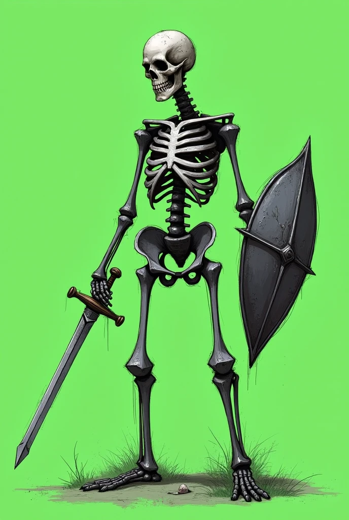 A skeleton holding a bow and arrow