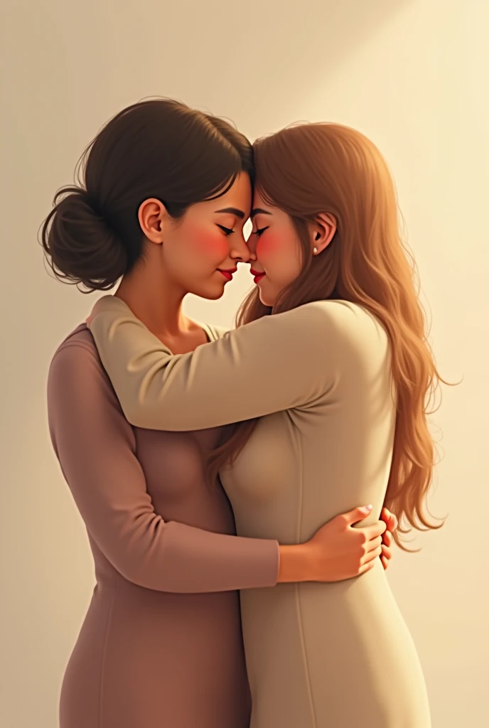 Two people hugging 