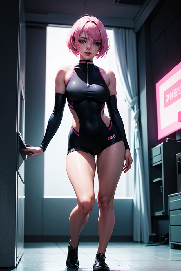 sporty girl,(((1girl))),((girl with bubblegum pink hair and freckles,extremely cute and gorgeous)),
(large breasts:1.4),saggy breasts,(((bubblegum pink hair:1.35,straight hair,long hair:1.4,colored inner hair,ear breathing))),((heterochromia:1.5, (pink_eye and aqua_eye))),(((freckles on the face,freckles,freckled girl))),((fat)),(((lustrous skin:1.5,bright skin: 1.5,skin tanned,shiny skin,very shiny skin,shiny body,plastic glitter skin,exaggerated shiny skin,illuminated skin, wet legs))),(spider lower abdomen,narrow waist,wide hip,athletic body,inflated legs,detailed body,(detailed face)),
cute,slutty,seductive,erotic,(((nsfw))),
zettai ryouiki,((one-piece_swimsuit magenta,wearing a one-piece_swimsuit outfit:1.3,swimsuit type spacesuit,magenta armor swimsuit:1.3)),,(rgb headphones:1.5),((wet clothes,intricate outfit,intricate clothes)),
(dynamic pose:1.0),embarrassed,(centered,scale to fit dimensions,Rule of thirds),
cyberpunk city by the ocean at night, with bright neon signs and dark stormy clouds and puddles, scenery:1.25,
artistic photography,(photography taken by sldr),highres, sharp focus, (ultra detailed, extremely detailed), (photorealistic artwork:1.37),(extremely detailed CG unity 8k wallpaper),((synthwave background theme)),(((vibrant colors))),(intricate background),(masterpiece),(best quality),