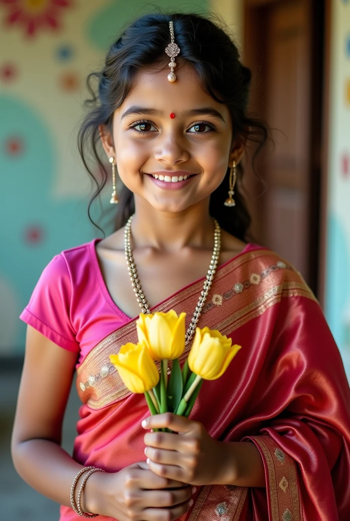 A Indian girl showing his armpit in brah