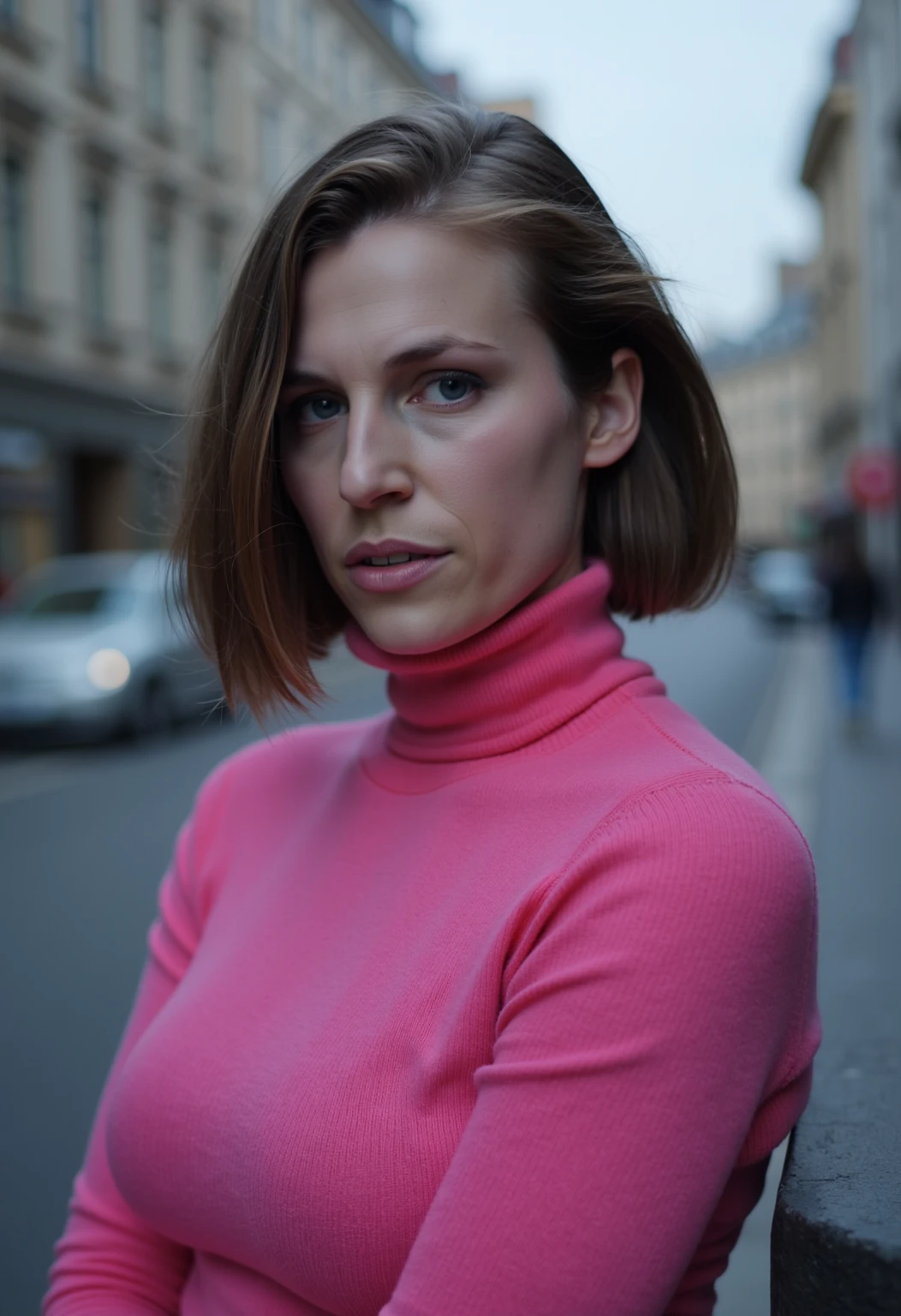 1girl, solo, purple off shoulder sweater, bare shoulder, frowning, from above, look up, simple background, soft colors, bokeh, masterpiece, high quality, (high detailed skin:1.1)
<lora:sophie_rundle_lora_v01:1> sophie88