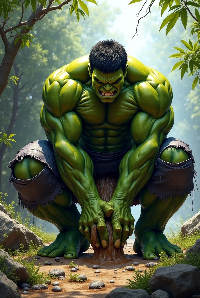 (best quality:1.33), (masterpiece:1.42), (realistic:1.24), (detailed:1.15), 1hulk, hulk create a sand statue