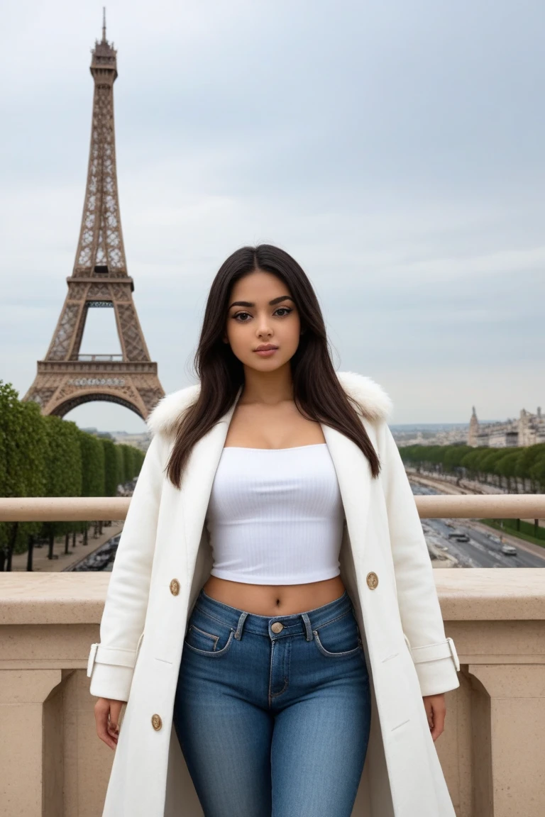 Crie uma morena de costa em paris