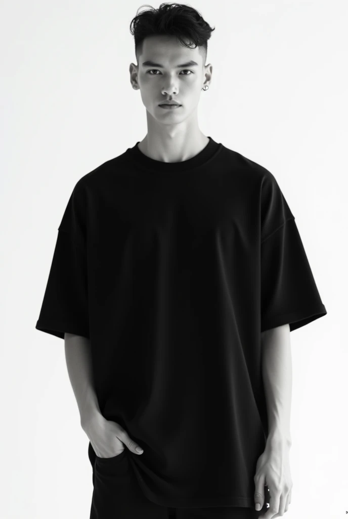 mockup man black tshirt oversize