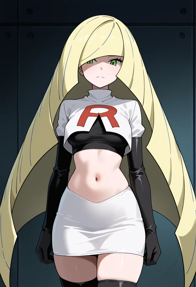((team rocket uniform,red letter r,white skirt,white crop top,black thigh-high boots,black elbow gloves,evil smile,looking at viewer,hands on hips,from below)),(best quality,4k,8k,highres,masterpiece:1.2),ultra-detailed,(realistic,photorealistic,photo-realistic:1.37),((HDR,UHD,studio lighting,extreme detail description,professional,portraits,red color scheme,dramatic lighting)),{{sexy squat on toilet, spread legs,black panties,pokemoncynthia, blonde hair, hair ornament, hair over one eye, long hair, (yellow eyes:1.5),UHD}}