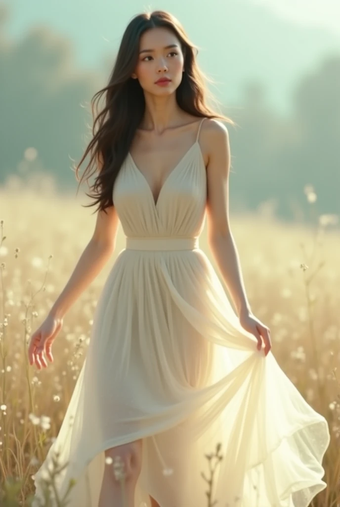 Beautiful Indian girl wearing nice white dress