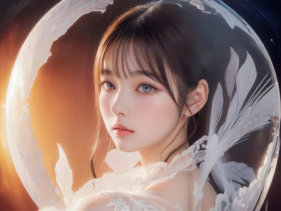 NSFW, 8k, High-level, absurd, masterpiece, best quality, primitive, very detailed CG, very detailed wallpaper, perfect lighting, Extremely detailed (((The personifying " Jeannie in Dream of Jeannie " as a Little Girl))), MysticSight, Tyndall effect, Tyndall scattering, Studio gray background with (many Dazzling RainbowColor particles BokeH:1.28), (RoundlyButts, ThighGap), (Exposed:0.4), (Assfocus with looking ahead), BREAK (NOGIZAKA face variations) Extremely Detailed very KAWAII face variations, perfect anatomy, Childish, captivating gaze, elaborate detailed Eyes with (sparkling highlights:1.28), long eyelashes、Glossy RED Lips with beautiful details, Coquettish tongue, Rosy cheeks, Radiant PearlSkin with clear transparency . { (Dynamic LifeLike expressions:1.4) | :d) }, (large eyes:-1) .
