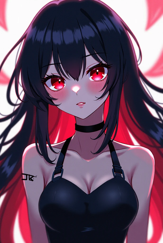 anime girl, black eye patch with a cross printed on it, Bblack hair, Unclothed