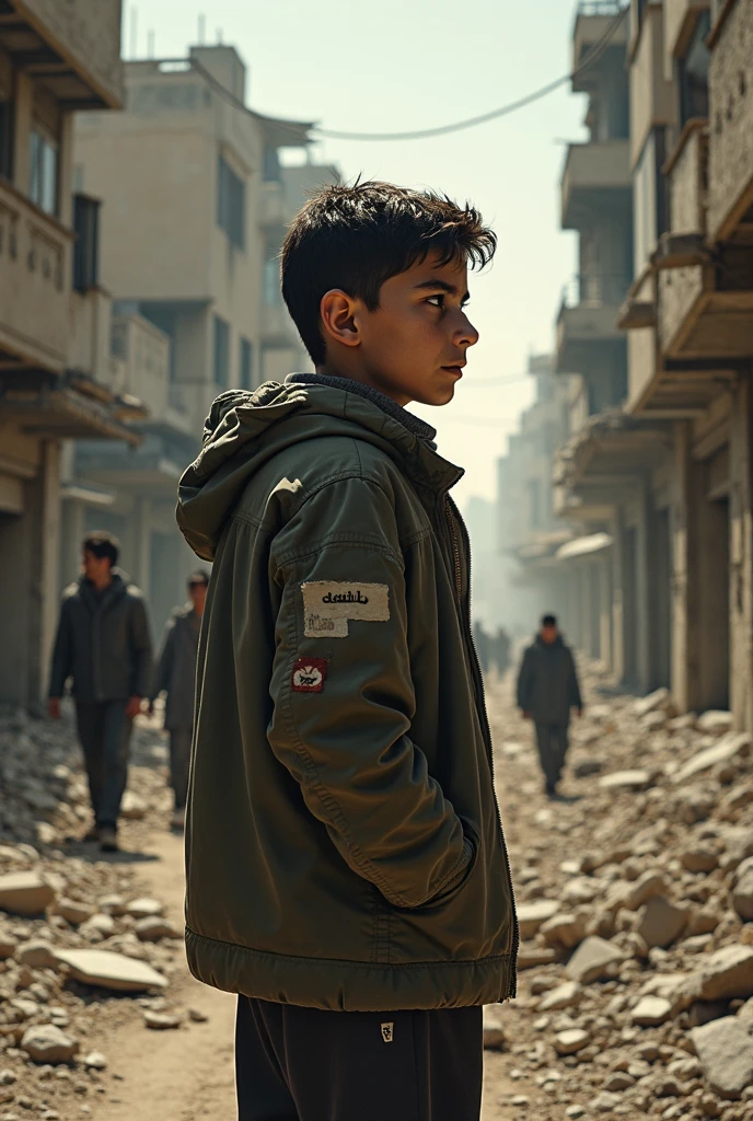 A Palestinian amid the wreckage of war