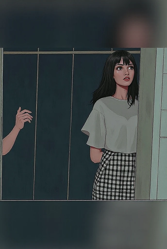 ((Highest quality)), ((masterpiece)), (detailed), a girl in the center of the picture with short hair wearing  dressed in silhouette form, full-body portrait, , simple lines, flat illustration, cyberpunk, she nonchalantly holds a lit cigarette, exhale cigarette smoke from one's mouth exhaling a wispy trail of smoke that wafts upwards, flat comic style, bold composition, high-contrast shadows, strong light effects, mysterious atmosphere. In the style of Japanese manga style, high resolution, high quality, high detail, high definition.