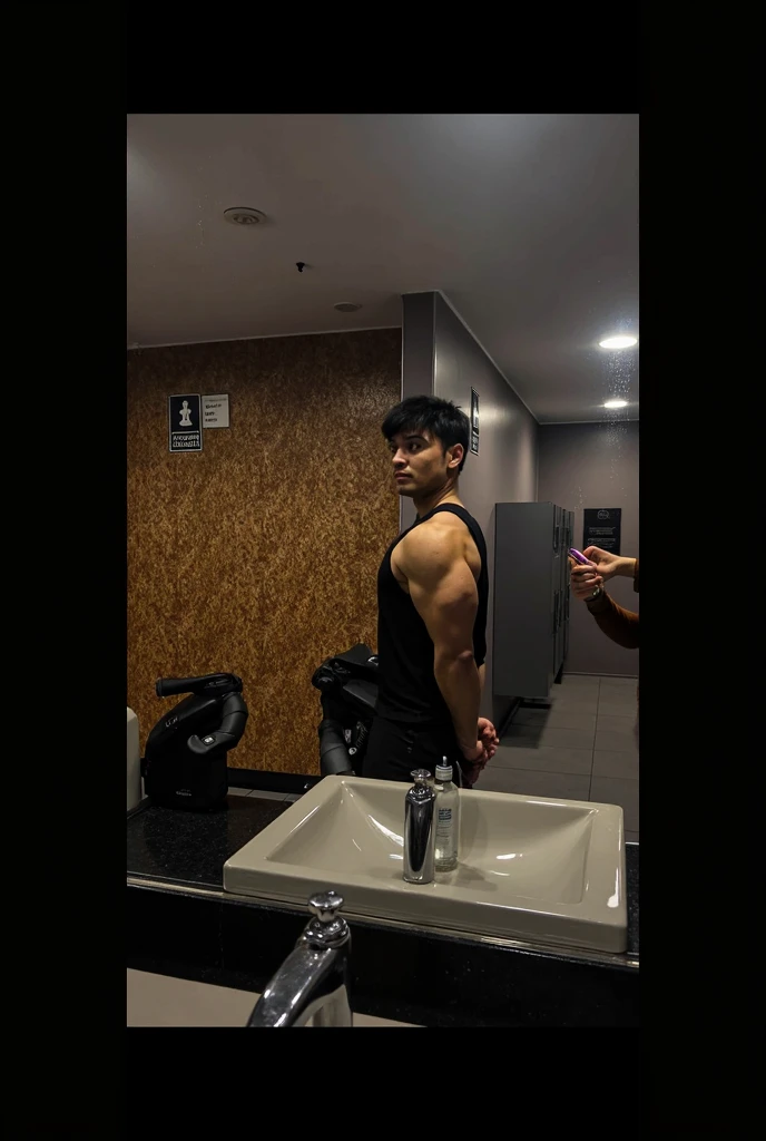 there is a man taking a selfie in a mirror with a cell phone, fit pic, [ rigidly defined abs ]!!, mirror selfie, lean and muscular, slender and muscular build, [ adamantly defined abs ]!!, lean but muscular, with abs, prefect body, full body;, ripped, muscular!, muscular build, super buff and cool