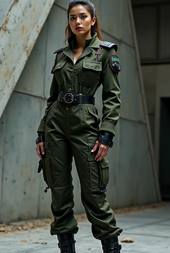 A beautiful woman ((Katrina kaif:1.2)) in ((insanely Military Chic Outfit)), sharp focus, Nikon Z 85mm, unparalleled masterpiece, ultra-realistic 8k photos, best quality, masterpiece, (photorealistic:1.2), (realistic:1.5), (hyper realistic:1.2),(realistic human skin:1.6), (detailed clothes features), (High Quality: 1.2), Raw photo, (Perfect body shape), Uniform, Unobtrusive,