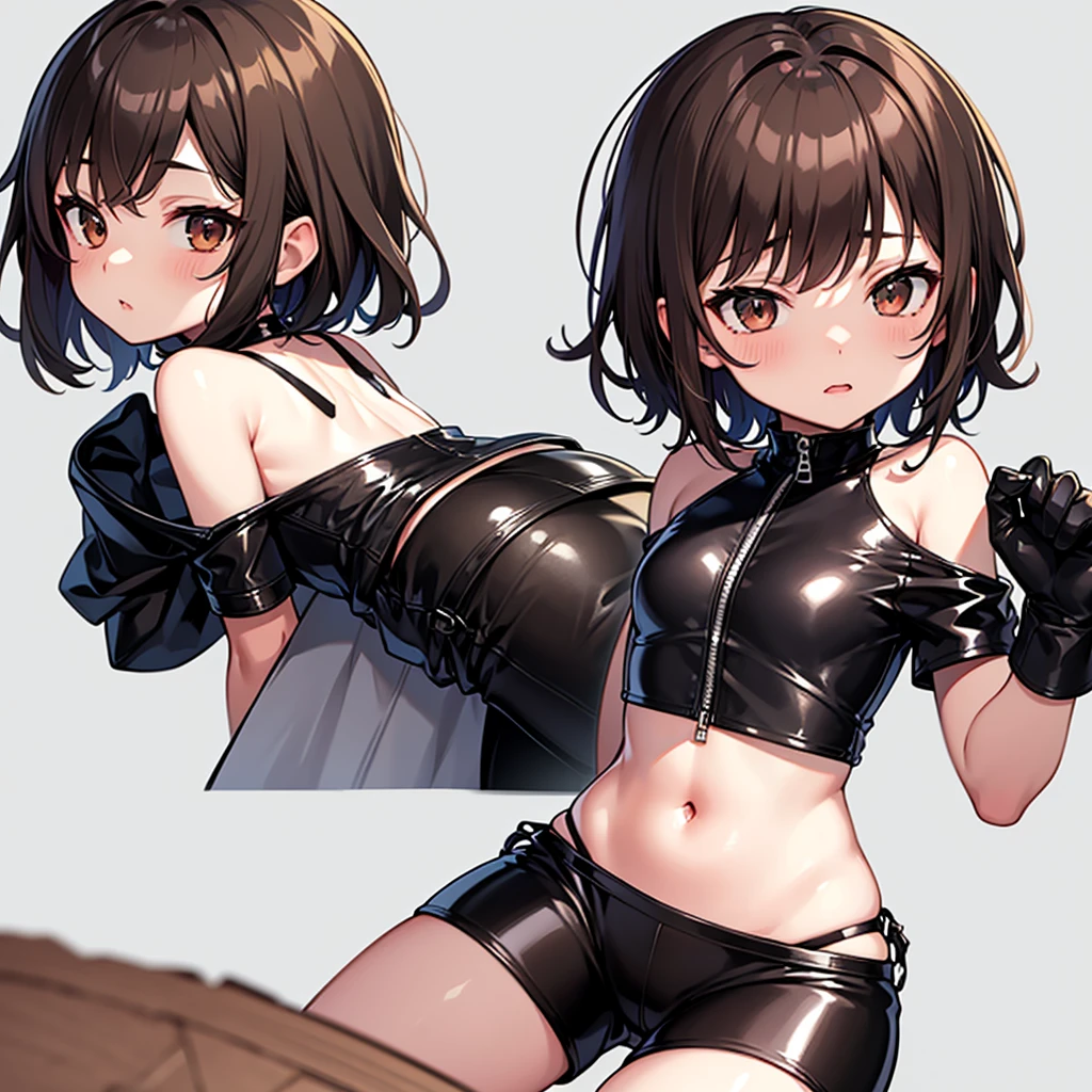 See-through,sexy,Naughty,See-through boobs,See-through crotch area,Translucent lower abdomen,Dark brown skin,Tanned stomach,Tanned thighs,Tanned arms,完全に透明なSee-throughラテックスビキニと角をつけた女性,Transparent bikini armor