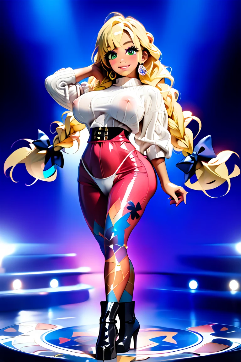 Madonna, back showing her ass, full body in high definition with a vinyl record to support her feet in an excellent 8k evolution ((miniature toy for the collection)) --auto --s2