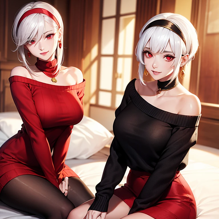仆人,White hair,Mature and sexy woman,It is prohibited to give birth to characters in the form of children and any tendencies towards childishness,Don't change the character's original hair color hairstyle,Red x pupil,Red thong,Pout arse towards the picture,Back and buttocks facing the front,In the bed,Larger breasts,Long legs,Posture and height and facial shape of mature and sexy women,A mature and sexy woman's body is proportioned and coordinated