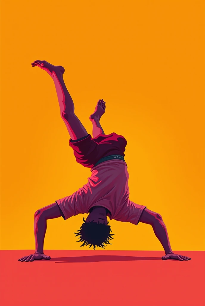 Glass Interdimensional Synthesis artwork of a woman in yoga pose: Supported Headstand with Eagle Legs and Arm Balance (Salamba Sirsasana Variation)
