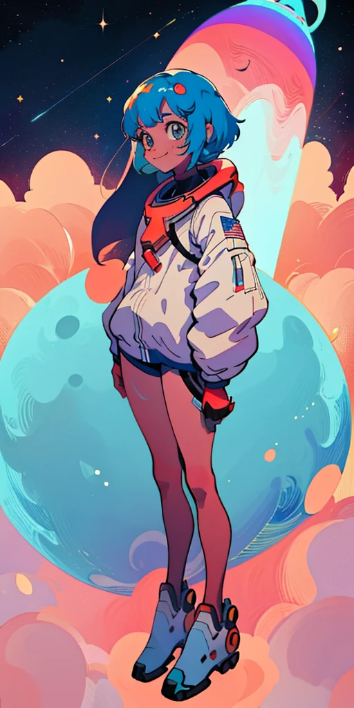 flvcil07 style <lora:style_07_vibrant_pulse_l3-x_flvcil07_style:1>, woman standing,
lifeguard, natural,
Deep space nebula and star clusters,
high quality, masterpiece, highres,