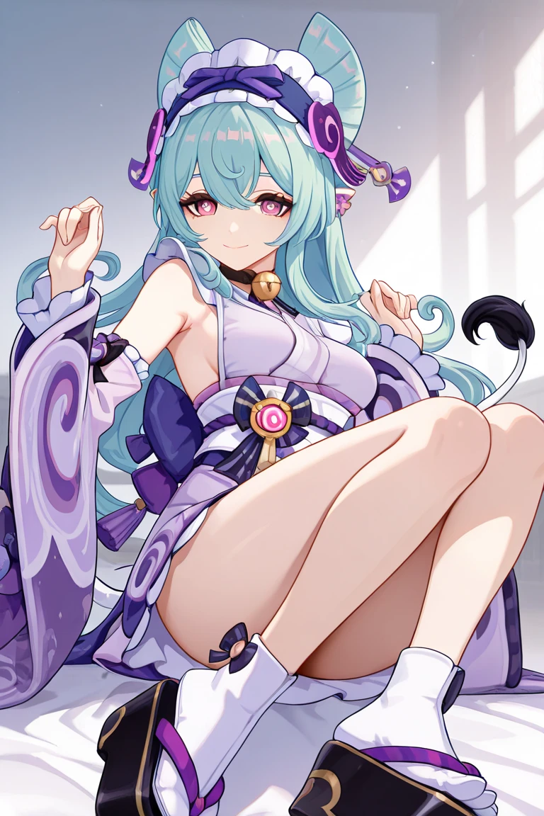 anime style, 1girl, (gelatin angel race queen:1.3), full body, violet hair, parted bangs,Lemonade Braids, white eyes, pose, , lying on grass,shawl,top-down bottom-up, narrow waist, tall, sexy hourglass figure,(muscular legs:0.6), skindentation, ((yukata, cleavage cutout:1.3):1.2) [:outlandish costume design:0.2], albino, soft body, wide hips, narrow waist, (well-lit interior, in a Lively university:1.3)