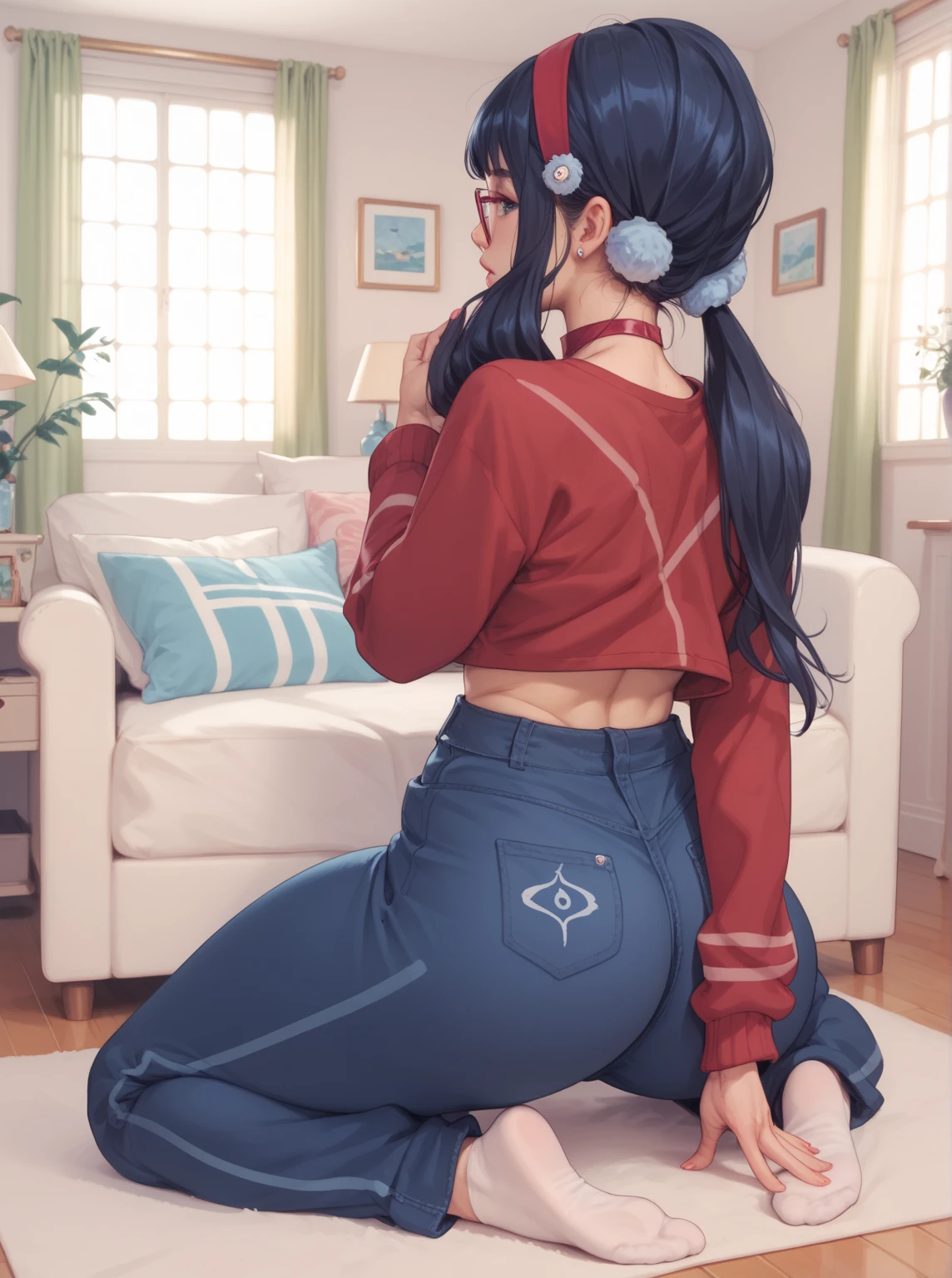 DiathornstyleV2, black_hair, single_braid, glasses, freckles, lace choker, jacket, femboy, pale skin, off-shoulder shirt, hands in pockets, shy, nervous, technology, crossdressing, school uniform, skirt, blazer, flat_chest, computers, glowing computer monitors, white skin, glowing, dark room, (best quality, 8k, masterpiece:1.2, ultra-detailed, nsfw, realistic, photorealistic)