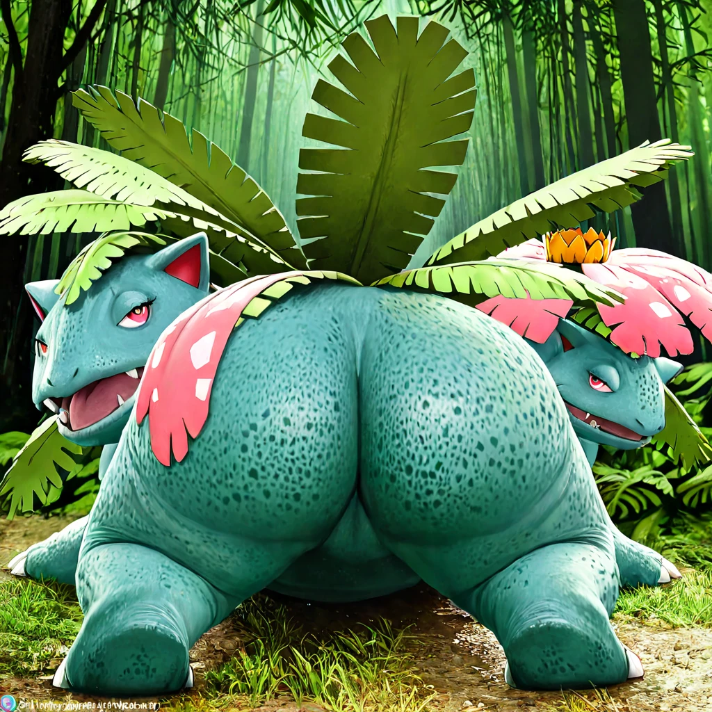 Rayquaza ,Anthro, big breasts, big tits, thin waist, big ass, pussy, thick thighs, bare feet, rain forest, waterfall, river, standing on rocks