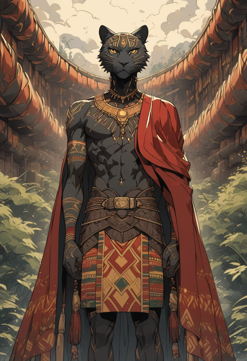Black Panther, shinyunbok style <lora:shinyunbokLora_v10:0.7>
