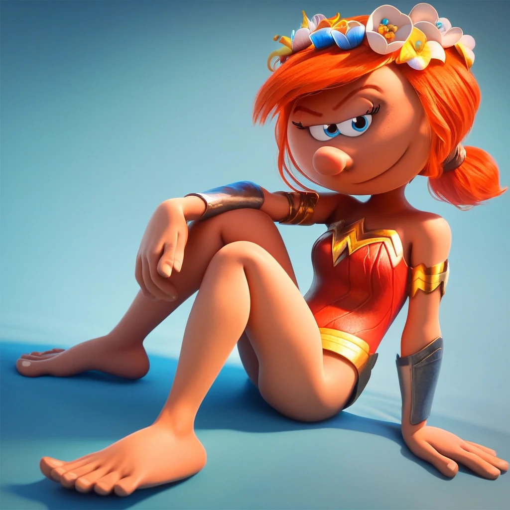 [riley_fairfeather], [uploaded to e621.net; (napalm_express), (pudgeruffian)], ((masterpiece)), ((High res)), ((HD)), ((detailed shading)), ((beautiful solo portrait)), ((full body)), ((beautiful render art)), {(attractive young woman); dark-skinned female, cute purple eyes, short hair, (two-toned hair), (gradient hair), curvy hips, toned figure, beautiful legs, happy smile, (white teeth)}, {(black leotard) (hips exposed), (low-rise denim short shorts), (navy canvas sneakers), (ear piercings)}, {(Standing), (looking at viewer)}, [ambient lighting, skate park]