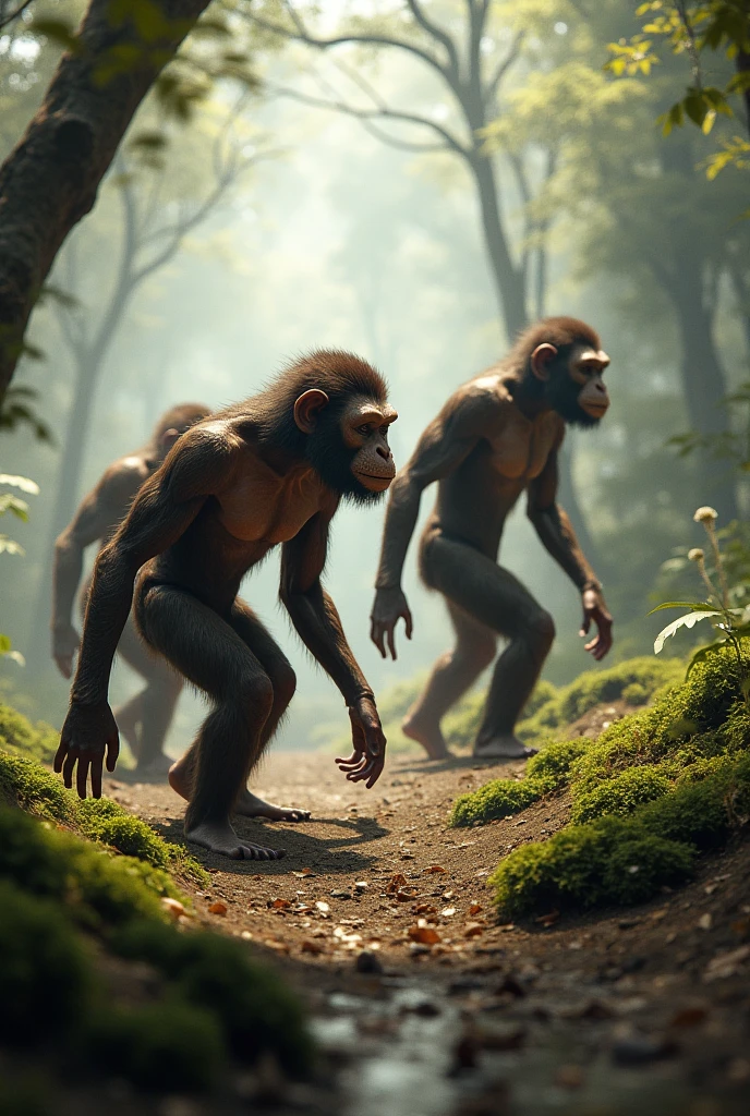 In the midst of a village lies a serene pond, surrounded by a dense jungle. One day, a group of three monkeys were exploring the jungle when, suddenly, one of them slipped and fell into a large hollow tree trunk. The other two monkeys huddled around the fallen one, expressing their concern and trying to help their companion out. As they exerted all their efforts to pull out the trapped monkey, the other monkeys outside were urging them to give up, stating it was impossible to free the trapped one. Despite the concerned voices of their companions, the trapped monkey and the other two kept trying to pull out their friend, persisting until they managed to free the fallen monkey