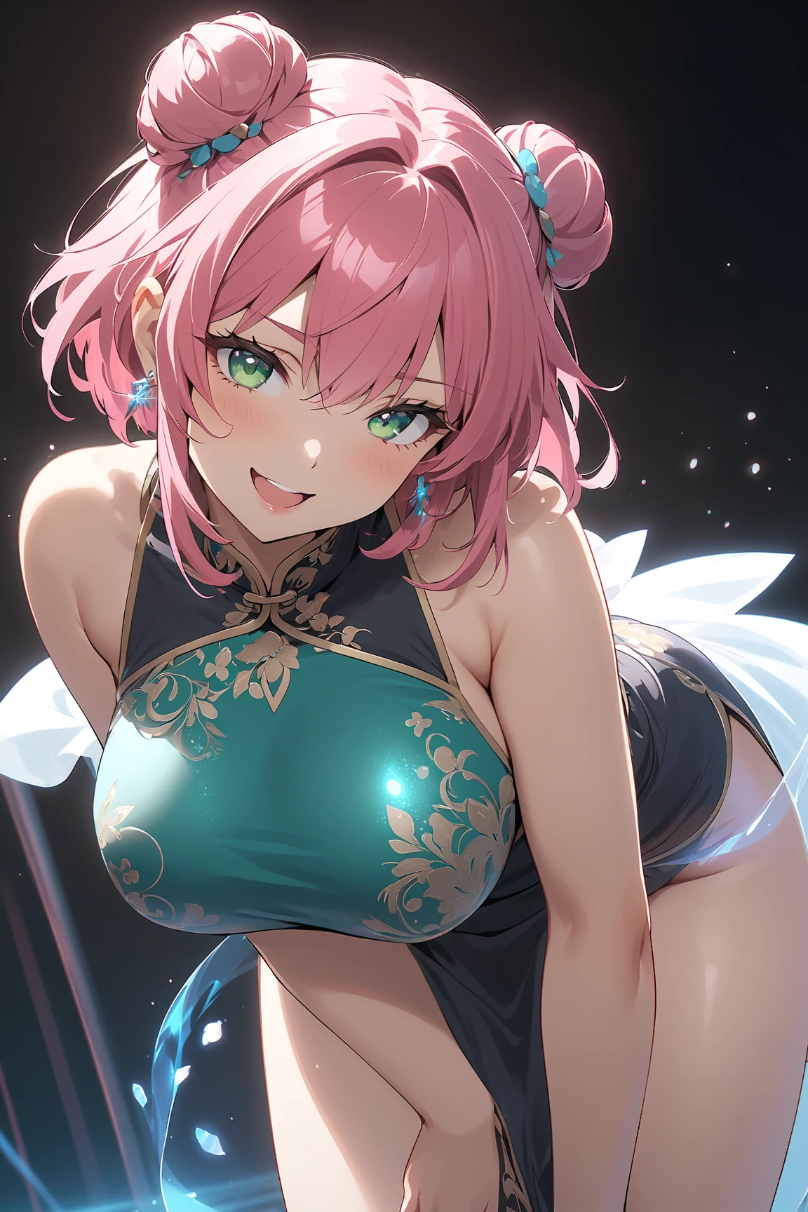 (One girl),(Best image quality, 32K, masterpiece:1.3), Anatomically correct, ((Pink Bob Cut:1.1)),(Swept-apart bangs,), (Cute eyes, Blue Eyes), (Mole under right eye), (thin), (Large Breasts),(Glowing Skin:1.1),(Pale skin:1.2),(Fantasyな雰囲気),(look up),Ultra-high resolution, Textured skin, Sparkle Effect, Fantasy,Bright Eyes,high school student,
((Show your armpits)),((Sexy Fashion)),(smile),(Macro armpit).