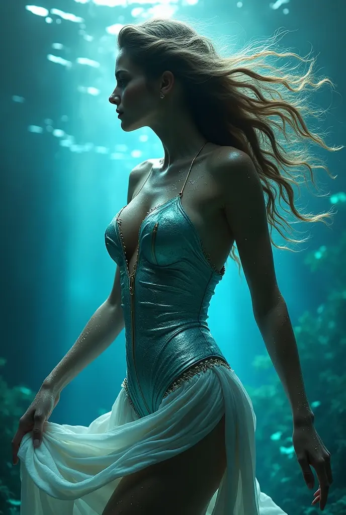 The overall appearance is one of natural beauty and tranquility, with the girl harmoniously integrated into the underwater landscape.', ], tags='beautiful girl, underwater, flowing hair, serene, peaceful, harmony, floating, vibrant marine life, minimal attire, natural beauty, tranquility, aquatic surroundings',atmosphere='Serene and peaceful, reflecting harmony with the underwater world.', style='Captivating and detailed, emphasizing the natural beauty and tranquility.', quality_meta='High resolution with detailed textures and serene expressions.',