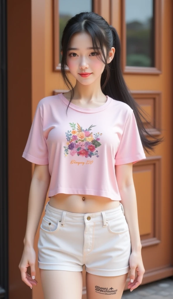 <lora:xtm_6:0.6>,masterpiece,best quality,highres,selene1,1girl,selene1,1girl,selene \(pokemon\),solo,grey eyes,black hair,green shorts,red headwear,beanie,shirt,tied shirt,floral print,short hair,short sleeves,short shorts,navel,striped,yellow shirt,belt,thighs,breasts,indoors,sofa,on side,smile,