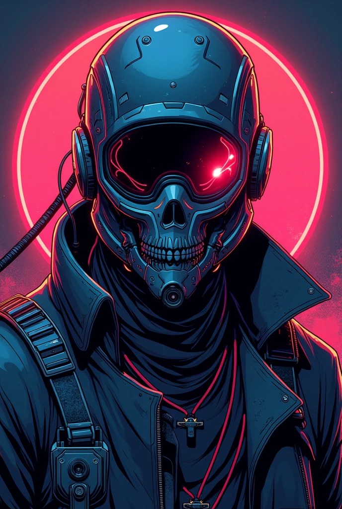 1 head member of the male cyberpunk motorcycle gang skull with LED-illuminated cybernetic prosthetic arms housing retractable concealed weapons and bright white eyes, All black leather and motorcycle vest with skull embroidered motorcycle patch emblem embossed on the back, ( folha de caracteres, headpe, back, lado, traseira), Full Shot Full Body Portrait Character Design Schematic Shot, highly reflective chrome skull, cyberpunk, motorcycle gang member head with bright white eyes with detailed illuminated cybernetic arms, visually illuminated holster gadgets wearing black leather and motorcycle vest with embroidered skull motorcycle patch engraved on the back;. Insanely detailed matte paint with rough strokes and textures, Stephen Gammell, Daheny Pinho, Jeremy Mann, Alex Maleev, carne_Griffiths, 16k resolution, oil on the canvas, belas artes, luz super eficiente, foco nítido, Grain, Approaching perfection, a million details, max quality. (master part: 1.2), (best quality: 1.3).