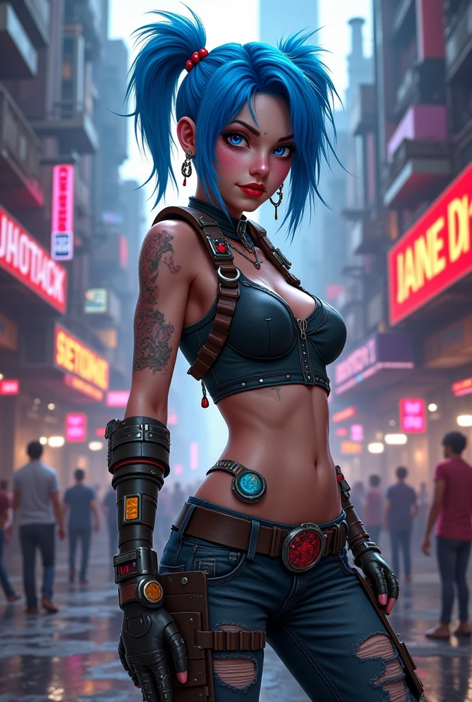 a close up of a cartoon girl with blue hair and piercings, cyberpunk artstyle, Lois van Baarle e Rossdraws, cyberpunk girl, cyberpunk 2 0 years. oh model girl, DeviantArt Artstation CGScosiety, cyberpunk themed art, cyberpunk judy alvarez, cyberpunk vibe, cyberpunk 2077 rossdraws, cyberpunk anime digital art, cyberpunk artstyle