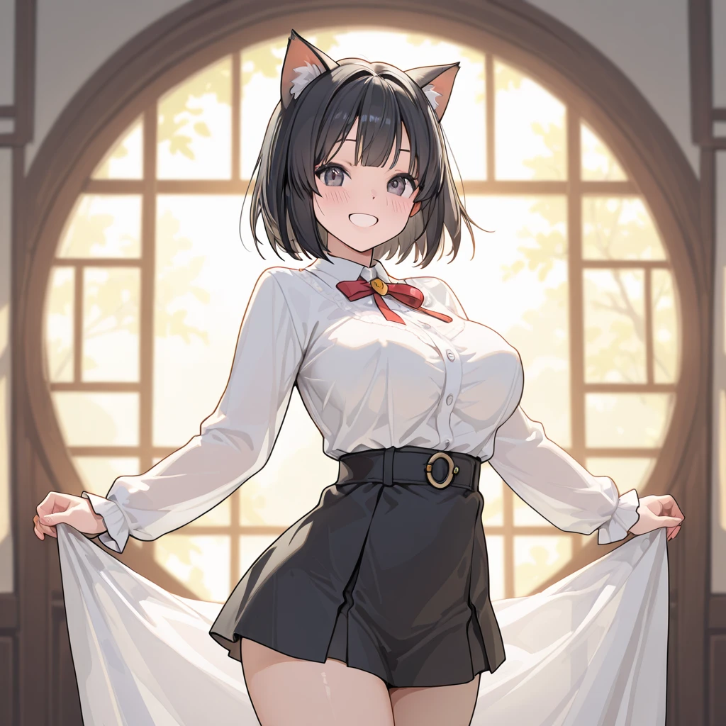 (8K、Raw photoy、最好of质量、masterpiece:1.2),(很短of头发:1.8),(Double tail:1.2)、show audience,look ahead,of,白いskin,(She was wearing a white shirt and a tight mini skirt:1.9)、(No background)、(強調胸部形狀of衣服、Post a'skin:1.4)、(big breasts :1.4)、苗條of體型、ultra high resolution,美麗of,美麗of fece,(獨自of、No background:1.9),whole bodyボディー,japanese woman,(photo真實感:1.37)、photon mapping,Reality、(cute baby face: 1.5)、(可愛of笑容: 1.7)、(round face: 1.7)、基於物理of渲染、Depth of field rally background、photo, (我可以看到你of膝蓋、short skirt、我可以看到白色of褲子),whole body、Ultra-fine